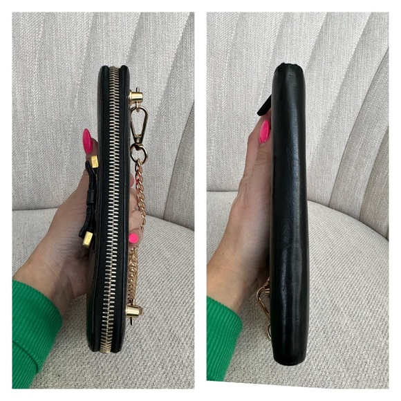 PRADA Mini Bow Black Leather Wallet on Chain - Picture 8 of 11